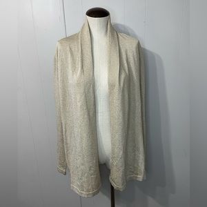 J.‎ McLaughlin metallic gold open front stretch cardigan size medium